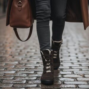 TOD'S Gommino Dark Brown Suede Fur-Lined Ankle Combat Boots Shoes Women's EU 41